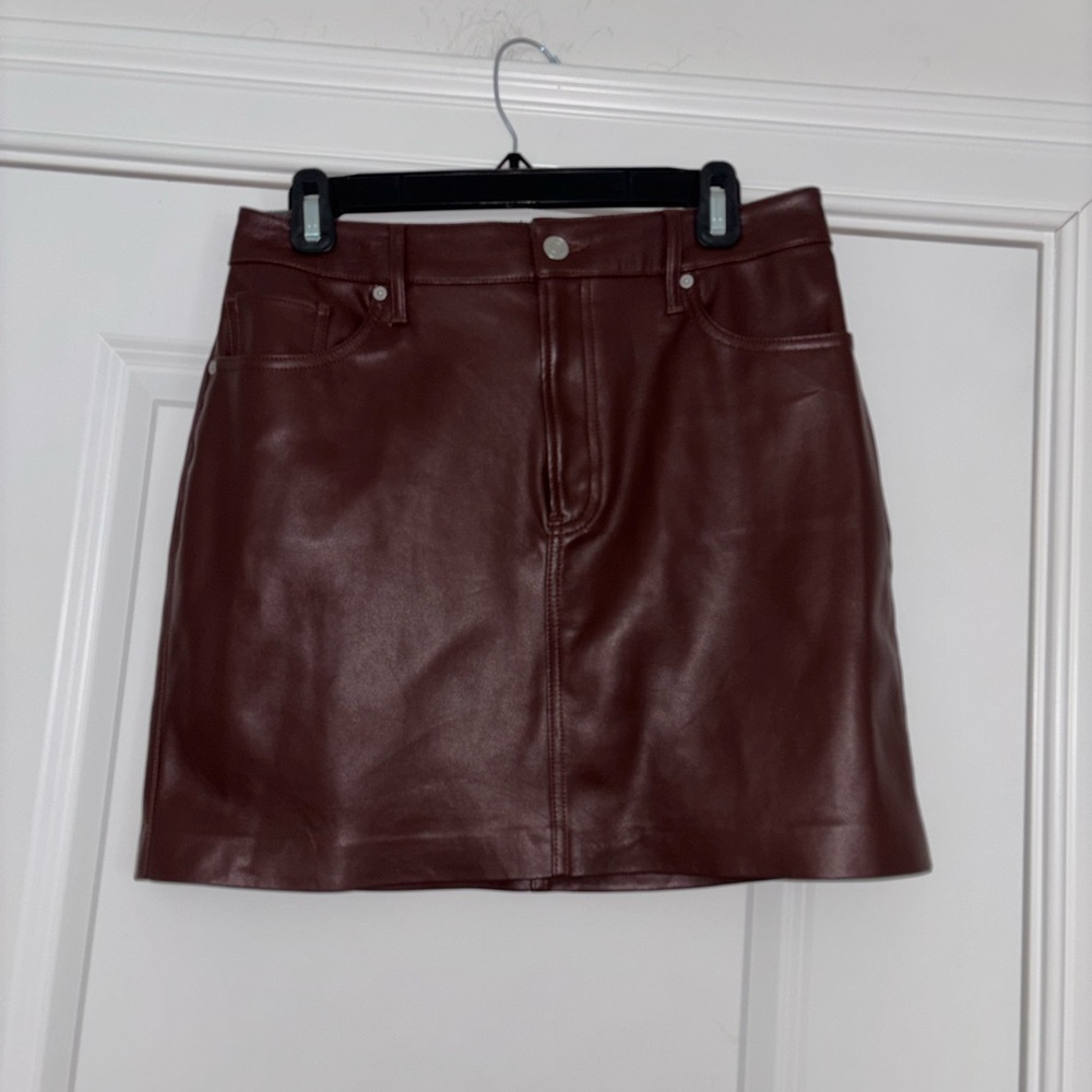 Express Faux Leather Mini Skirt in Deep Wine - Picture 7 of 7